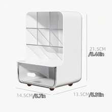 1pc Desktop Slanted Pen Holder, Student Desk Stationery Storage Box, Multi-Functional Home Student Desktop Organizer, Pen Jar - Multicolor - View 2