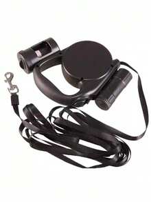 1 件便携式多功能伸缩狗自动牵引绳，中小型犬散步工具，不含电池，包含一卷便便袋，要开灯，您需要自行准备三节 AA 电池，宠物用品，宠物必备，宠物外出，宠物户外旅行，万圣节和圣诞节礼物