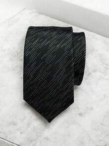 Luxury Men's Skinny Ties Polyester Silk Solid Polka Dot Striped Check Skinny Jacquard Groomsman Tie - 銀色 - 查看 1