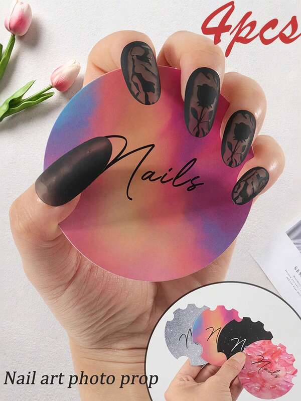 4 Pieces Of Nail Flying Saucers, Photo Nail Display, Nail Technician Gift, Beauty Salon Logo, Social Media Nail Logo, Gift For Her, Nail Art Design, Salon Decoration, Suitable Christmas Gift