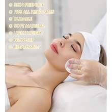 SINLAND Spa Headband For Women 3 Counts Adjustable Makeup Hair Band With Magic Tape,Head Wrap For Face Care, Makeup And Sports - 多彩*3 - 查看 8