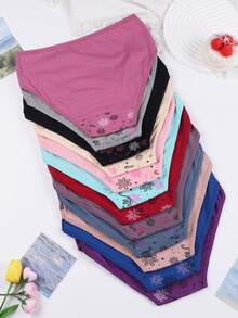 12Pcs Super Comfortable Women Panties High Density Breathable Moisture Wicking Stretchy Intimates Plus Size Cotton Briefs Stylish Prints Assorted Colors Womens Everyday Lingerie Underwear - Nhiều màu - Xem 2