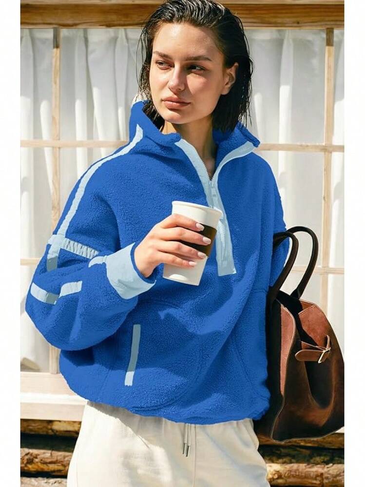 Women's Half Zip Sherpa Pullover Panadila Women's Sherpa Hoodie