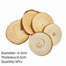 3-12cm de espesor, 1 paquete, rodajas redondas de madera sin terminar de pino Natural, círculos con discos de troncos de corteza de árbol, manualidades, pintura para de boda - 5 piezas de 4 a 5 cm - Ver 19