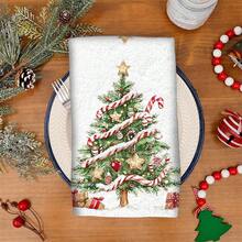 2/4 pièces Serviettes à vaisselle imprimées avec motif sapin de Noël, super absorbantes en microfibre moderne pour la cuisine et la cuisson, douces et très absorbantes, excellent cadeau pour les voisins, mamans, amis, pendaison de crémaillère, décoration de Noël, accessoires de cuisine
