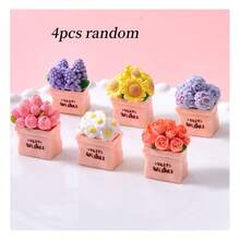 Ramo floral realista en miniatura, flores de rosa, flores de caléndula, decoración de escritorio de paisaje micro, regalo, accesorios de decoración DIY, adorno de coche lindo, decoración de escritorio, accesorios de resina DIY, decoración de casa de muñecas, regalo pequeño creativo, regalo de cumpleaños, regalo de Pascua, decoración de Pascua - Multicolor - Ver 19