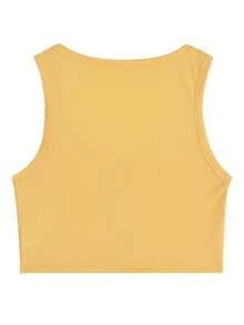 Bộ 3 món: Áo ba lỗ phong cách tối giản, áo khoác cardigan và quần bó cạp cao, sang trọng và thon gọn, xuân/hè - Màu vàng - Xem 6