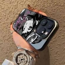 Funda trasera mate a prueba de golpes para iPhone 16 15 14 13 12 Pro Max X XR XS MAX 8 33 Plus con diseño de chica de mezclilla de anime de dibujos animados - Mezcla de colores - Ver 4