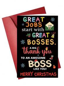 1 Stück süße Weihnachts-Dankeskarte als Geschenk für Chef, Leiter, Manager, Lustige Weihnachtskarte als Geschenk für Männer und Frauen, beste Weihnachts-Dankeskarte für den Chef, Weihnachtsgeschenkideen - Verschiedenfarbig - Übersicht 8