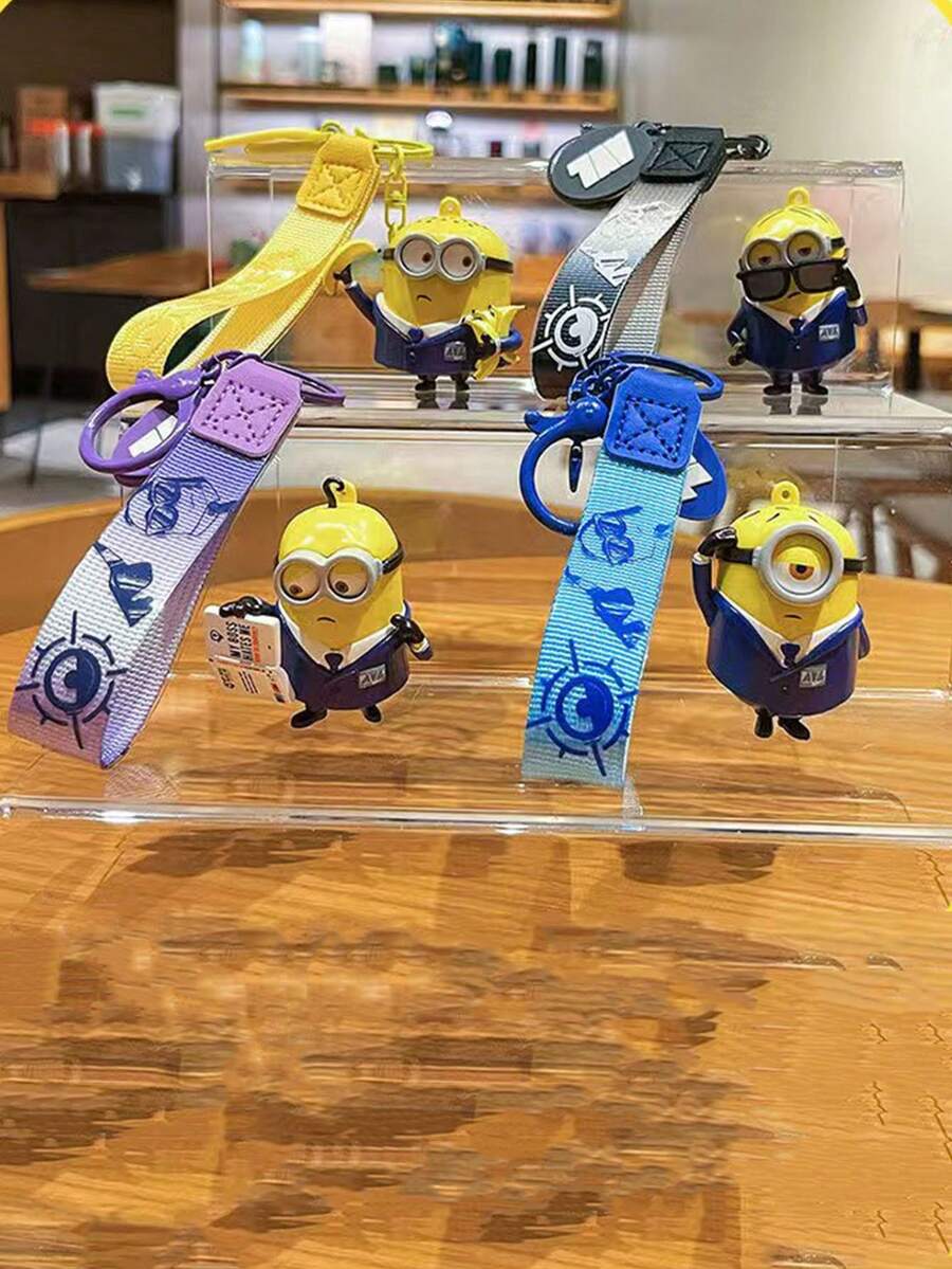 Minions Minions Secret Agent Series Keychain Cute Cartoon Figure Keyring Couple Bag Pendant Small Gift Fall Y2K