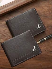 1-3 Peças/Conjunto de Carteira Curta de Couro PU Masculina, Carteira Macia Xadrez na Moda, Alta Capacidade com Vários Slots para Cartões, Pode Armazenar Notas de Banco Grandes, Bolso Simples para Moedas, Slots para Cartão de Crédito, Cartão Bancário, Cartão de Identificação e Foto, Estilo de Negócios e Lazer, Presente Ideal para Aniversários, Dia dos Namorados e Ocasiões Formais/Empresariais de Homens