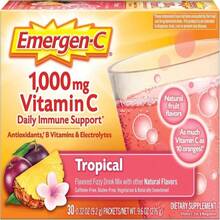 Emergen-C 1000mg Vitamin C Powder For Daily Immune Support Caffeine Free Vitamin C Supplements With Zinc And Manganese, B Vitamins And Electrolytes, Super Orange Flavor - 30 Count - Flavor NameF - 查看 1