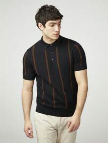 Ben Sherman Tropical    Verano    Regular    Canalé  Botón - Negro - Ver 6
