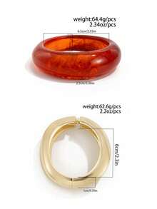 1pc Vintage Exaggerated Punk Style Acrylic Resin Asymmetrical Cuff Bracelet, Minimalist Thick Chunky Jewelry, Multi-Color Charm Bangle, Suitable For Women's Daily Commute, Friendly Gatherings, Romantic Holidays, Street Snaps, Fashion Shows (The Texture And Color Of The Bracelet Are Subject To The Actual Product)