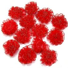 10 pièces Fleurs de Chiffon Œillet Bordées d'Or 5cm, Grande Taille, Accessoires de Décoration de Vêtements, Matériaux DIY pour Pinces à Cheveux, Fleurs de Décoration pour Sacs, Chaussures, Chapeaux, Décoration Maison, Décoration d'Emballage Cadeau, Fournitures Artisanales Fête des Mères, Options Multicolores