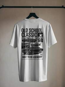 Mustang Car TShirt – Sport Car JDM Fans Casual Unisex Streetwear, Regular Fit, 180g 100% Cotton Racing Tee, Fashion Y2k Short Sleeve, Hip Hop Tshirt, For Summer - 白色 - 查看 2