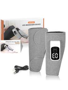 Masajeador de presión de aire para pantorrilla, dispositivo de masaje con calefacción, masajeador de rodilla con calefacción, diseñado para relajación muscular y circulación, adecuado para hombres, mujeres y personas mayores, blanco, negro