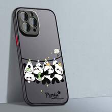 Patrón de arte de oso de dibujos animados compatible con Apple 16 15 14 13 12 XR XS Pro Plus funda protectora de TPU suave transparente mate - Colores mixtos - Ver 9