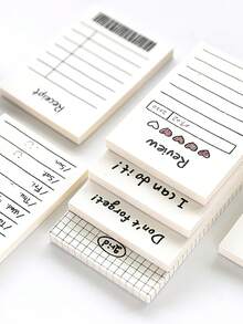 50張便利貼「Don't Forget」橫線記事本，適合規劃、提醒、學習與整理，無黏性，適用居家與辦公室，辦公用品，極簡設計，返校季文具 - 白色 - 查看 6