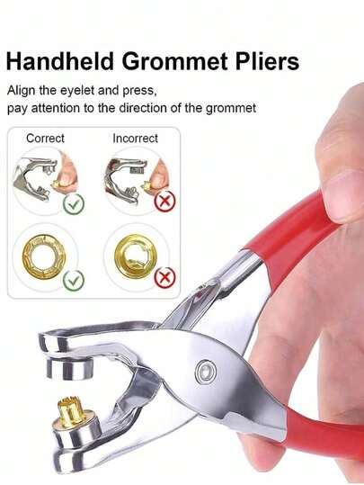 DIY 孔眼钳套装，空心 5 爪金属按扣，包含按扣工具、按扣钳和裁缝粉笔，适用于 DIY 手工艺、缝纫用品、手工必需品、多色可选、结构、缝纫配件、DIY 爱好者