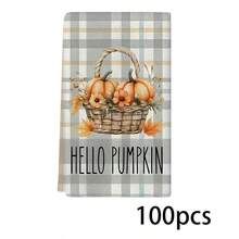 Un set de 2 bucăți de prosoape cu tematică de toamnă de Ziua Recunoștinței, concepute cu prosoape imprimate cu model de dovleac și frunze de arțar, lavabile la mașină, rezistente la căldură, absorbante și reutilizabile, potrivite pentru decorarea camerei, prosoape de bucătărie și baie, decorarea petrecerilor, decorarea casei, fiind un cadou ideal pentru toamnă și Ziua Recunoștinței. - Multicolor - Vizualizare 28