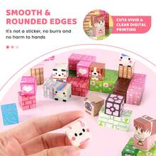 100PCS STEM Magnetic Building Blocks & Tiles – Pink Forest Park DIY 3D House And Tree Scene With Cute Character Cubes – Imaginative Construction Toy, Creative Birthday & Christmas Gift - 100 CHIẾC - Xem 5
