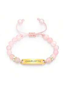 1 Stück personalisiertes Namensarmband für Mädchen, individualisiertes 18k vergoldetes Edelstahl Perlenarmband, Sommer Schmuck, Gold Schmuck, Sommer Strand Mädchen Accessoires, Klobiger Schmuck, individualisierte Baby Geschenke als zarte Geschenke für Kinder Mädchen und Jungen