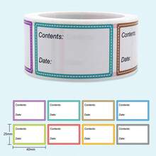 200张可移除冰箱标签，食品储存标签，自粘冷冻标签，易清洁厨房果酱标签，8色食品标签卷 - 多色 - 查看 3