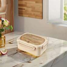 Recipiente para alimentos versátil de 1 pieza con múltiples compartimentos, apto para microondas, con excelente conservación de la frescura, ideal para la preparación de comidas de estudiantes y comidas para llevar. - Verde - Ver 6