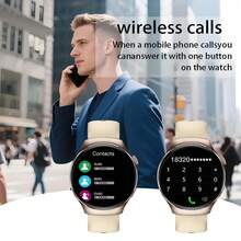 1 件 1.50 英寸高清全触摸屏智能手表，100 多种运动模式、计步器、天气预报、无线通话、消息提醒、远程摄像头、音乐播放器、DIY 壁纸，适合男士、女士、朋友、情侣、长辈作为节日礼物 - 彩色 - 查看 5