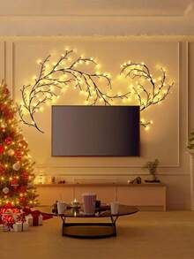 1pc 96 LED Flexible Willow Twig Vine Light - USB Powered, Bendable Birch Tree Lights, 8 Modes, Vine Decor Lights, Indoor Atmosphere Lighting, Easy Wall-Mounted Design, Warm/Multi-Color, Perfect Gift For Living Room, Party, Holiday, Birthday, Home, Bedroom, Wedding, New Year, Christmas, Halloween, Thanksgiving