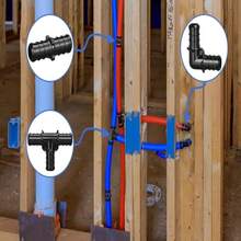 1_2" Poly PPSU Barb Crimp PEX Fitting, 30pcs PEX Fitting Combo, 10pcs Each Elbows Tees Straight Couplings, No Lead (30pcs, 1_2" Combo) - ColorB - 查看 7