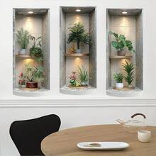 3pcs/Set Nordic Green Plant Theme Faux Arch Window Stickers. Self-Adhesive Removable Decorative Decals, Suitable For Christmas, Halloween, Thanksgiving, Valentine's Day, Spring Festival, Easter, New Year, Independence Day And Other Holidays, Applicable To Party, Office, Home, Living Room, Bedroom, Bathroom, Kitchen, Garden, Room, House And Other Scenarios, Suitable For Party, Office, Home, Living Room, Bedroom, Bathroom, Kitchen, Garden, Room, House And Other Room Decorations Christmas Decoration XMAS Decor Christmas Tree Gift Decor Thanksgiving Wedding Home Decor Home Decor Fall Decor Autumn Decor Birthday Decorations For Gifts Party Supplies Indoor Holiday Festival Decor Halloween Decor Wall Decor Halloween Ornaments