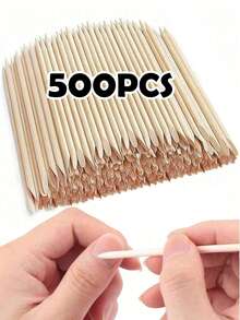 500/300/200 件双面角质层推杆，美甲水钻去除，美甲和足部护理工具 - 米色 - 查看 2