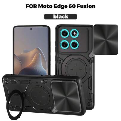 Compatible With MOTO EDGE 60 Fusion 5G / EDGE 60 5G / EDGE 60S 5G Phone Case With Sliding Camera Lens And Stand