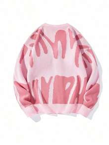 Manfinity Hypemode Men's Color-Block Button-Up Long Sleeve Cardigan Sweater - Pink - View 2