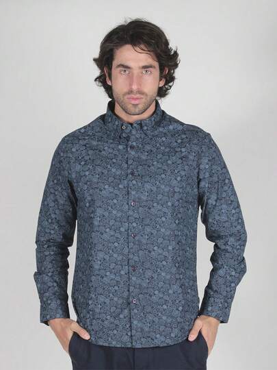 Ben Sherman Camisa Mono Floral Británico Manga Larga  Barroco    Otoño/Invierno  Primavera/Otoño    Regular    Canalé  Botón