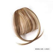 1pc Heat Resistant Straight Black 6 Inch Extra Short Synthetic Hairbangs With Sideburns - Black - View 20