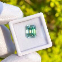 1pc High Quality Fashion Moissanite Fancy Cut Emerald Green Aquamarine Gemstone For Jewelry Setting And Decoration - Sea Blue - View 3