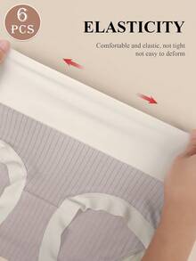 MIOTAN 6pcs Women's Cotton Underwear High Waist Comfortable And Soft Underpants
