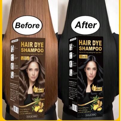 Dầu gội nhuộm tóc 4 trong 1 Unisex màu đen, nâu nhạt, nâu sẫm, hạt dẻ, che phủ tóc bạc, dầu gội nhuộm tóc tức thì cho tóc bồng bềnh, thuốc nhuộm tóc bốn trong một lâu trôi, thuốc nhuộm tóc bán vĩnh viễn. Dầu gội màu nâu cà phê