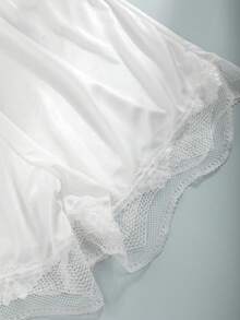 CELILIN 1 Peça Shorts Finos de Renda Respiráveis e Confortáveis de Cor Sólida para Mulheres, Verão - Branco - Visão 6