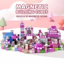 100PCS STEM Magnetic Building Blocks & Tiles – Pink Forest Park DIY 3D House And Tree Scene With Cute Character Cubes – Imaginative Construction Toy, Creative Birthday & Christmas Gift - 100 CHIẾC - Xem 10