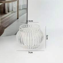 1/4 件复古玻璃烛台，复古玻璃许愿烛台 - 琥珀色烛台，适合烛光晚餐、派对装饰、茶灯、婚礼、派对礼物， - 彩色 - 查看 17