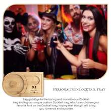 1pc Personalized Salt-Rimmed Bartender Tools, Wooden Cocktail Seasoning Tray-Laser Engraved Name-Suitable For Parties, Bars, Cocktail Receptions - A3-custom Halloween - View 3