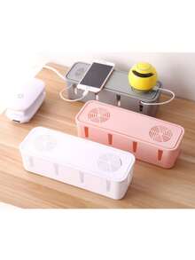 1 Stück Kabel Aufbewahrungsbox mit Deckel, Kabel Organizer mit hoher Kapazität, platzsparende Desktop Steckdosen Kabel Management Box zum Verstecken von Stromauslässen, für den täglichen Gebrauch, geeignet für Büro, Wohnzimmer, Zuhause Aufbewahrung und Organisation