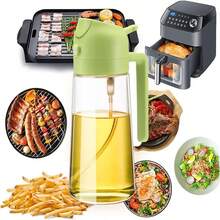 2 In 1 Oil Dispenser and Oil Sprayer for Cooking Adjustable Spray Bottle with Dual Functionality for Kitchen Use Ideal for Olive Oil Vegetable Oil and Other Cooking Oils Black+Orange Design Perfect for Salad Dressing Baking and Grilling Applications - NegroNaranja - Ver 5