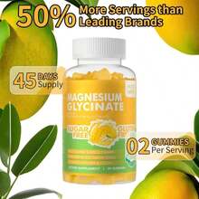 Magnesium Glycinate Gummies 1000mg - Sugar Free Magnesium Potassium Supplement With Vitamin D, B6, CoQ10 For Calm Mood &Amp; Sleep Support - 180 Mango Pineapple - Flavor Name - View 6