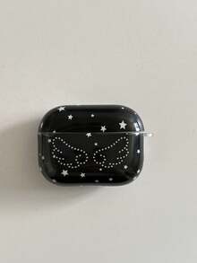 Minimalist Star & Angel Wing Wireless Bluetooth Earphone Protective Case - Black - View 15