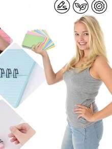 2pcs/1pc Simple Colorful Spiral Notebook, Multifunctional Coil Notebook Candy Color Lined Portable Diary Memo Index Card Creative Notepad, Easy Tear Binding, Pink Blue Green 5 Color Mix, Office Supplies Diary Notebook Student Back To School Stationery, Birthday Thanksgiving Gift, School Prize And Reward